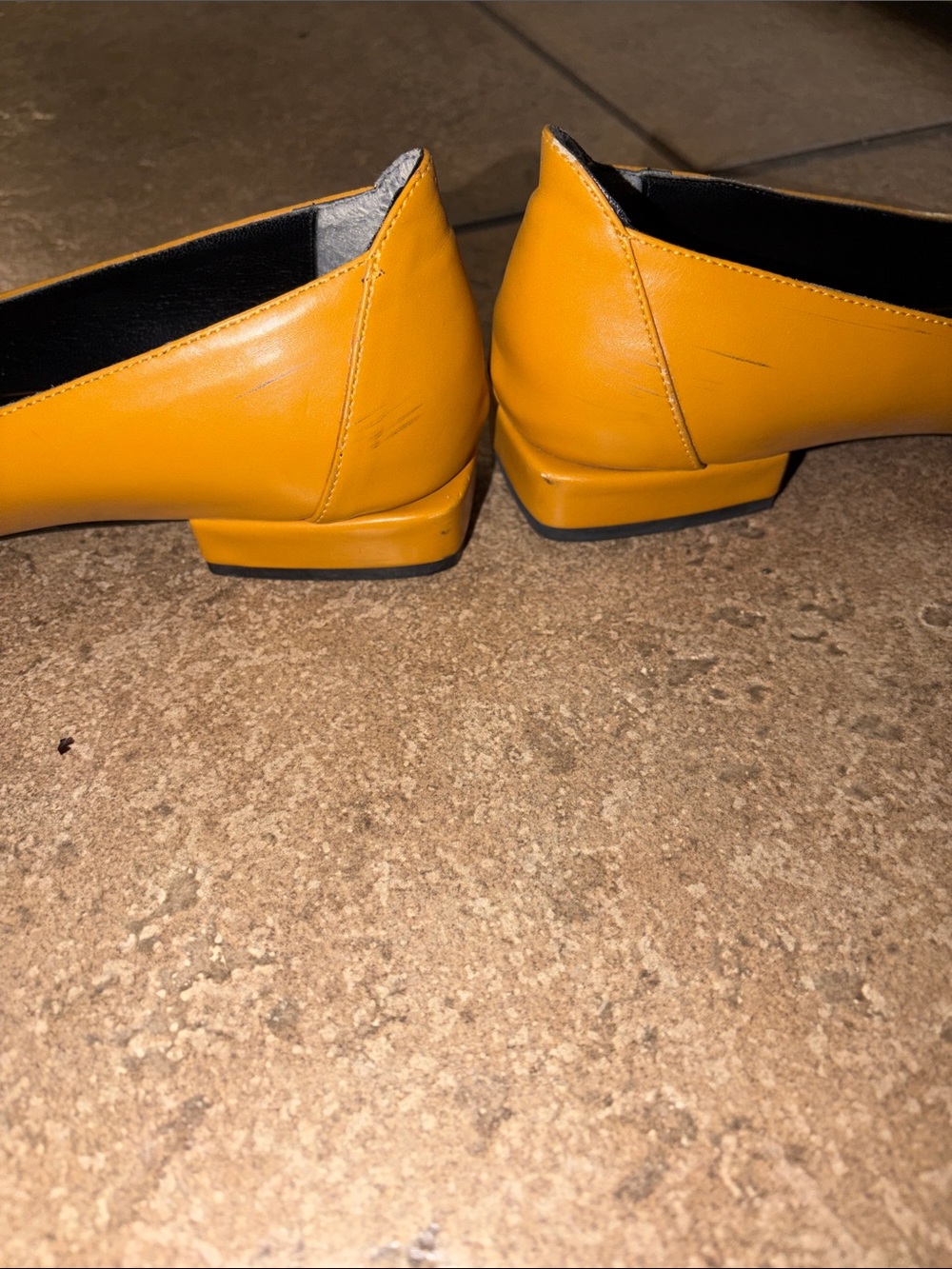 Mustard Yellow Leather Loafers - Women - Picture 8 of 8